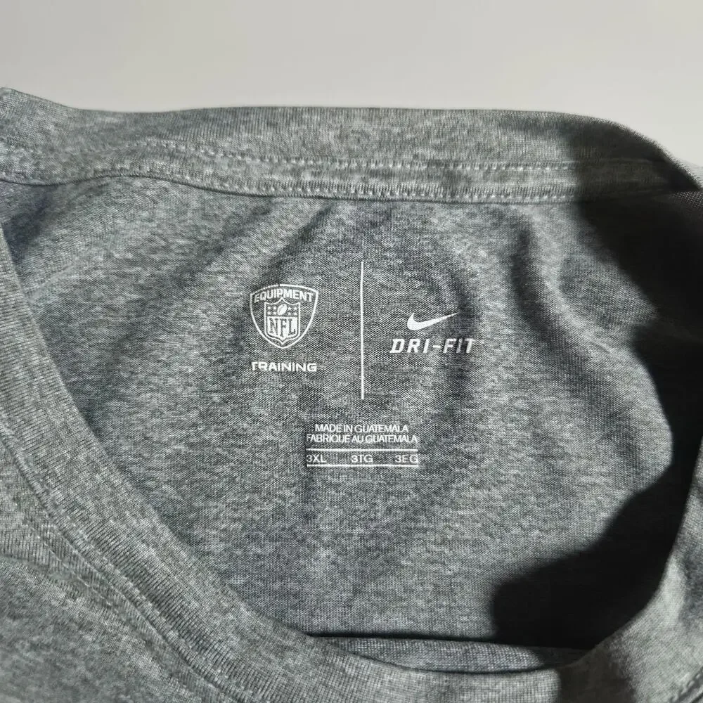 Green Bay Packers Shirt Mens 3XL Gray NFL Football Nike Dri Fit Tee Training